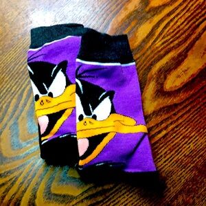 Daffy Duck Purple Cartoon Character Socks